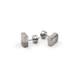 Boccia Titanium Rectangle Studs Half-matte Half-shiny - 509-02